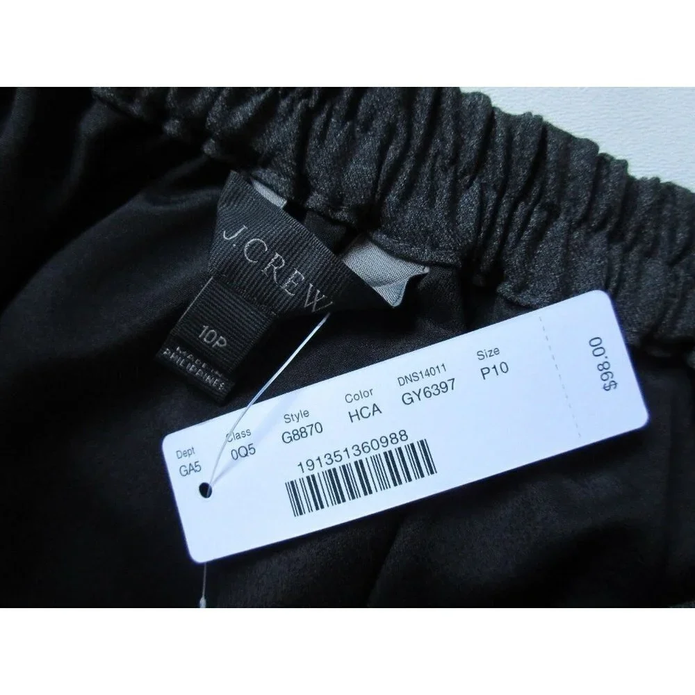 NWT J.Crew Petite Heather Carbon Gray Wool Flannel Tiered Ruffle Skirt 10P $98
